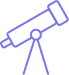 Vision Purple outline of a telescope